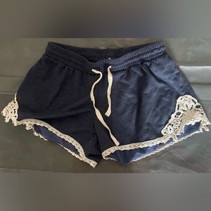 Navy blue shorts with lace